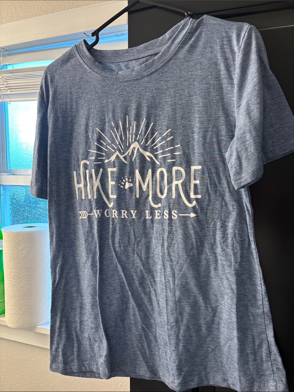 Hike More Worry Less Blue Graphic Tee